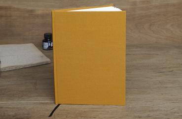 Preview: Modisches Notizbuch, Leinen senf, hochwertiges Schreibpapier